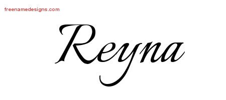 Reyna Calligraphic Name Tattoo Designs