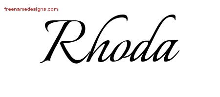 Rhoda Calligraphic Name Tattoo Designs