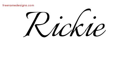Rickie Calligraphic Name Tattoo Designs