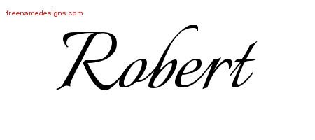 Robert Calligraphic Name Tattoo Designs