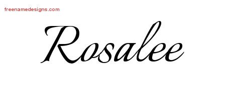 Rosalee Calligraphic Name Tattoo Designs