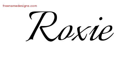 Roxie Calligraphic Name Tattoo Designs