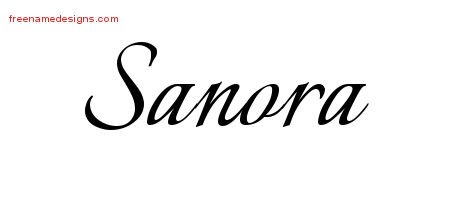 Sanora Calligraphic Name Tattoo Designs