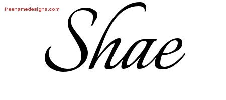 Shae Calligraphic Name Tattoo Designs