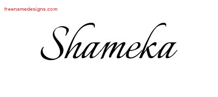 Shameka Calligraphic Name Tattoo Designs
