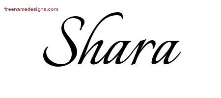 Shara Calligraphic Name Tattoo Designs