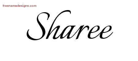 Sharee Calligraphic Name Tattoo Designs