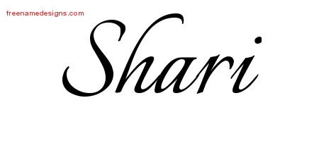 Shari Calligraphic Name Tattoo Designs