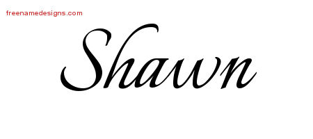 Shawn Calligraphic Name Tattoo Designs