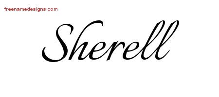 Sherell Calligraphic Name Tattoo Designs