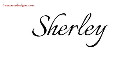 Sherley Calligraphic Name Tattoo Designs