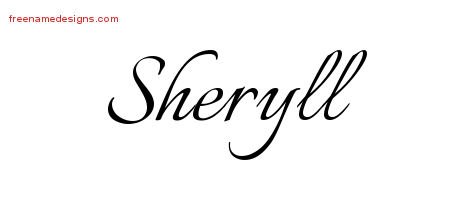 Sheryll Calligraphic Name Tattoo Designs