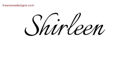 Shirleen Calligraphic Name Tattoo Designs