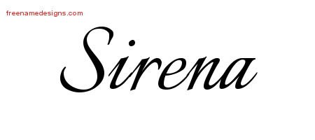 Sirena Calligraphic Name Tattoo Designs