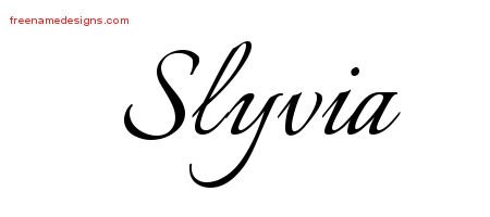 Slyvia Calligraphic Name Tattoo Designs