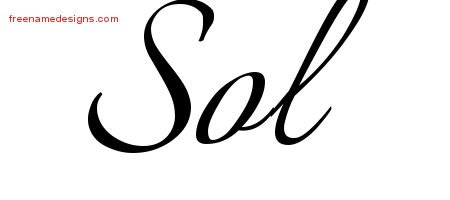 Sol Calligraphic Name Tattoo Designs
