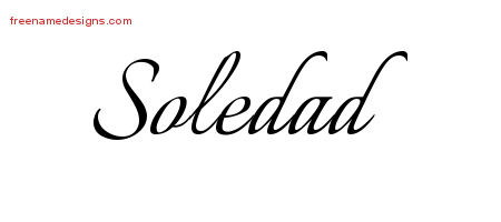 Soledad Calligraphic Name Tattoo Designs