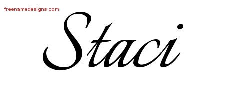 Staci Calligraphic Name Tattoo Designs