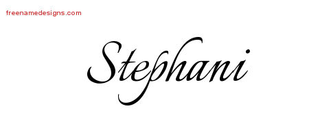 Stephani Calligraphic Name Tattoo Designs