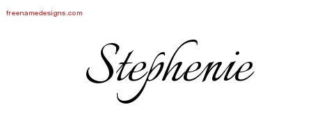 Stephenie Calligraphic Name Tattoo Designs