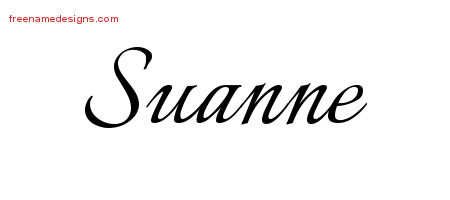 Suanne Calligraphic Name Tattoo Designs