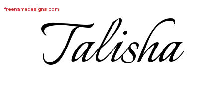 Talisha Calligraphic Name Tattoo Designs