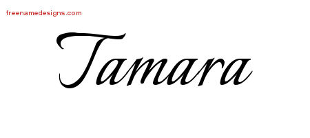 Tamara Calligraphic Name Tattoo Designs