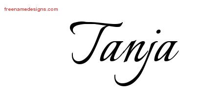 Tanja Calligraphic Name Tattoo Designs