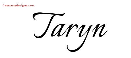 Taryn Calligraphic Name Tattoo Designs