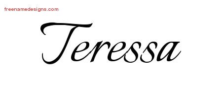 Teressa Calligraphic Name Tattoo Designs