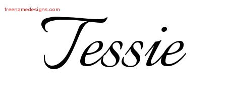 Tessie Calligraphic Name Tattoo Designs