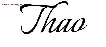 Thao Calligraphic Name Tattoo Designs
