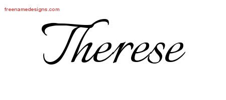 Therese Calligraphic Name Tattoo Designs