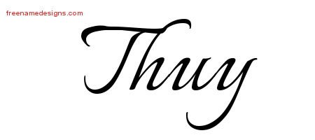 Thuy Calligraphic Name Tattoo Designs