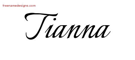Tianna Calligraphic Name Tattoo Designs