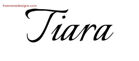Tiara Calligraphic Name Tattoo Designs