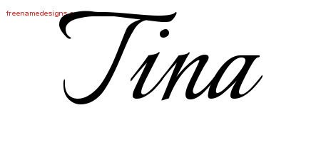 Tina Calligraphic Name Tattoo Designs