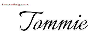Tommie Calligraphic Name Tattoo Designs