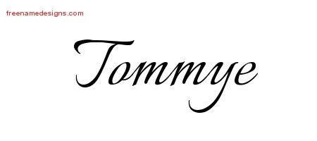 Tommye Calligraphic Name Tattoo Designs