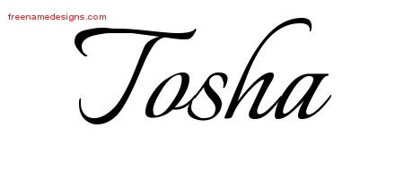 Tosha Calligraphic Name Tattoo Designs