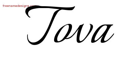 Tova Calligraphic Name Tattoo Designs