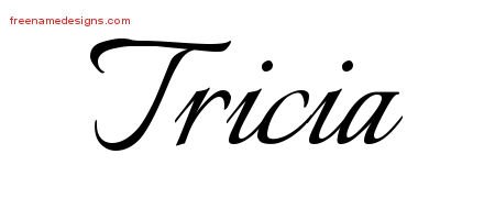 Tricia Calligraphic Name Tattoo Designs