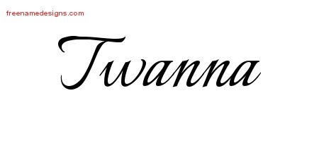 Twanna Calligraphic Name Tattoo Designs