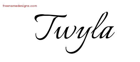 Twyla Calligraphic Name Tattoo Designs