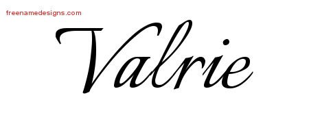 Valrie Calligraphic Name Tattoo Designs