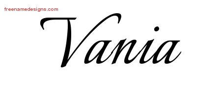 Vania Calligraphic Name Tattoo Designs