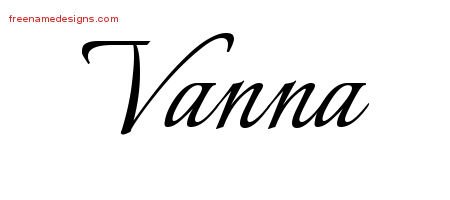 Vanna Calligraphic Name Tattoo Designs