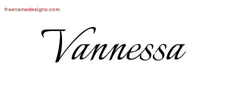 Calligraphic Name Tattoo Designs Vannessa Download Free - Free Name Designs