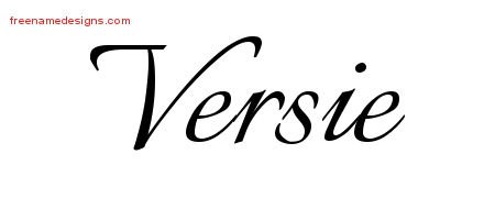 Versie Calligraphic Name Tattoo Designs