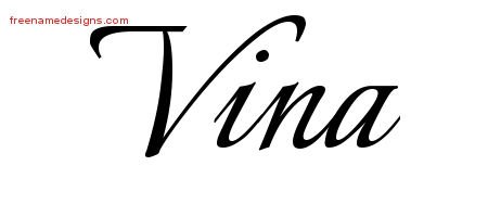 Vina Calligraphic Name Tattoo Designs